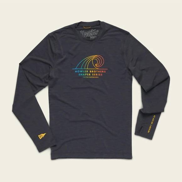 T-shirt Homme Howler Brothers Manches Longues - Bleu/vert - Taille M - Coton/polyester
